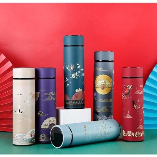 Creative Thermos Cup With Handle Stainless Steel Large Capacity Thermos Portable Garrafa Termica Inox Straight Cup BK50BW