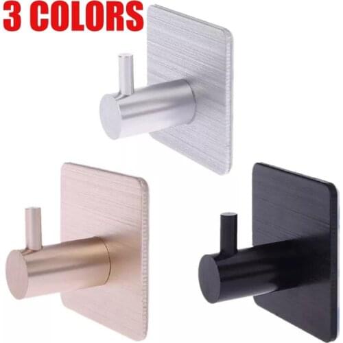 1pc Black Robe Hook Wall Hook Towel Hook For Bathroom Stainless Steel Coat Hook Rustproof Hook Hanger For Kitchen Hardware