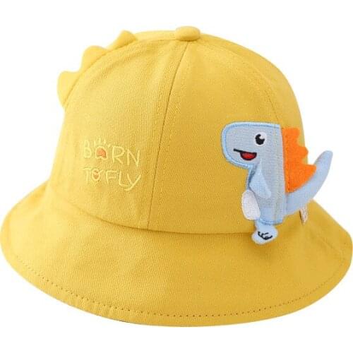LDSLYJR 2021 fashion Cute cartoon dinosaur Bucket Hat Fisherman Hat outdoor travel hat Sun Cap Hats for child boy and girl 26