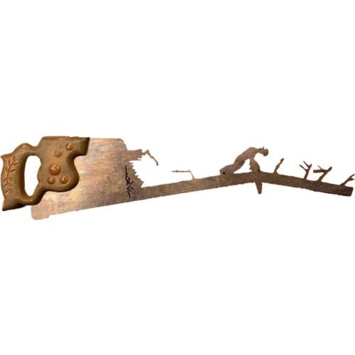 Metal Art Hand Cut Plasma Torch Design on an Old Saw Cut Hand Saw Unique Gift Metal Art Tree For Wall Decor