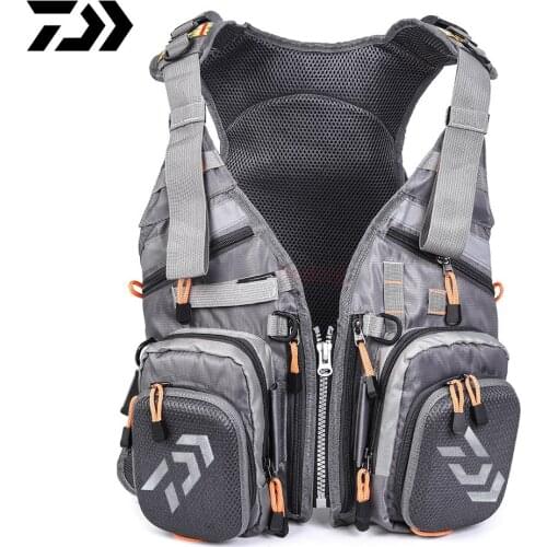 Daiwa Multipurpose Fishing Vest General Size Multi Function Adjustable Mesh Vest With Mutil-Pocket Outdoor Fishing Vest Jacket