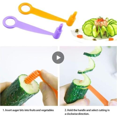 Cucumber Spiral Slicer Fruit Vegetable Multifunctional Cutting Device For Kitchen Accessorie Gadgets Potato Rolls Rotating Knife