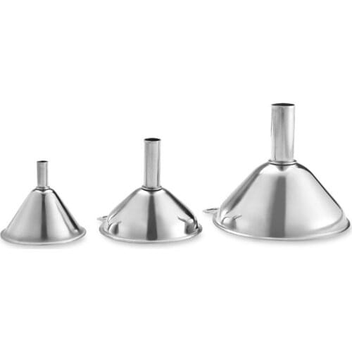 3PCS Kitchen Funnel Set Food Grade Stainless Steel Funnels For Liquid And Dry Ingredients