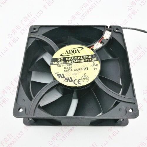 ADDA AD1248HB-F91GP DC 48V 0.52A 120x120X38mm 2-Wire Server Cooling Fan