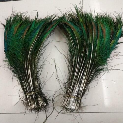 Wholesale symmetrical 10pcs / lot natural peacock sword feathers long 30-35 cm / 12-14 inch DIY celebration stage decoration