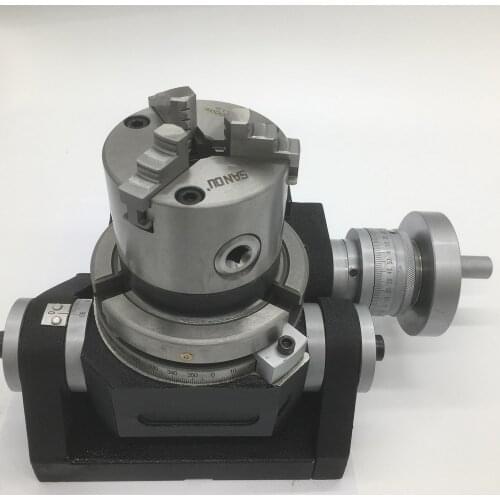 150mm 6" 6inch Adjustable angle 0-90 degree tilting rotary table Indexing Plate & 125mm 3" Chuck For Milling Drilling Machine