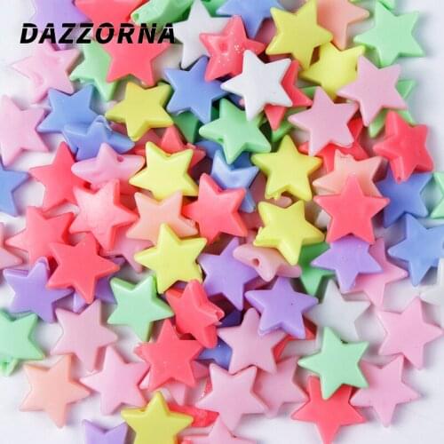 Five-Star Flat Beads Beads Pierced Accesories 10/20/30/50Pcs Acrylic Candy Colors Beads For Jewelry Making Choose Colors