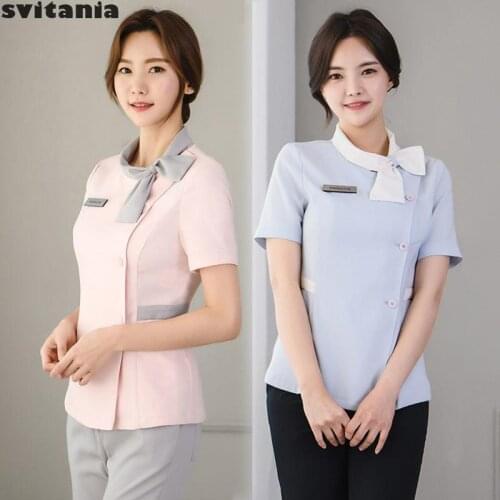 Hairdressers Work Clothes Embroidered Nail Salon Hairdresser Clothing Suit Store Managers Clothing