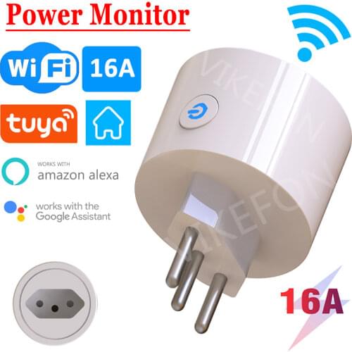 Brazil Smart Plug WiFi Socket 16A Power Monitor Timing Function Tuya SmartLife APP Control Works With Alexa Google Assistant
