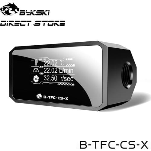 Bykski Thermometer Water Cooling System Monitor Flowmeter Leaking Pump Speed Alarm RPM Temperature Sensor PC Cooler B-TFC-CS-X