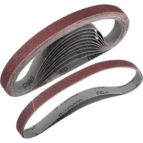Uxcell 12pcs 1/2-inch X 18-inch(13mm X 455mm) Sanding Belt 80 Grit Aluminum Oxide to wood, plastic, fiberglass metal etc