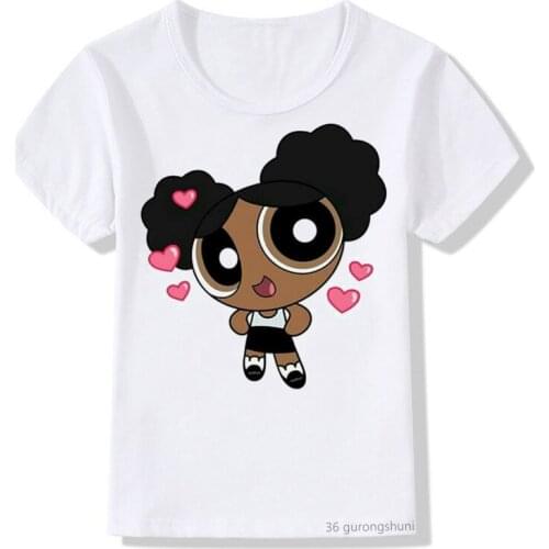 Funny Summer Tops Fashion Peter Pan Girl T-shirt Print Pattern Kawaii Girl T Shirt Short-sleeved Children Clothing Kids Clothes