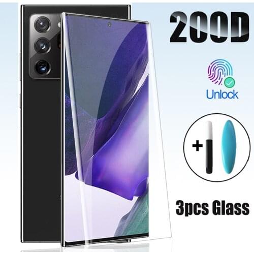 3PCS UV Tempered Glass For Samsung Galaxy S8 S9 S10 S20 Plus Ultra Liquid Screen Protector For Samsung Note 8 9 10 20 Ultra 5G
