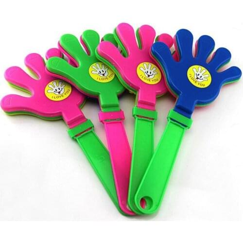 10pcs/lot Hand Clapper Noise Makers Mixed Colors With Smile Face Pattern For Vocal Concert Event Party Accessories