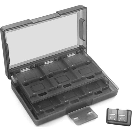 100 pcs a lot 24 in 1 Game Card Storage Box with 2 TF Card Slots ABS Shockproof Hard Shell for Switch for N-S Protective Box