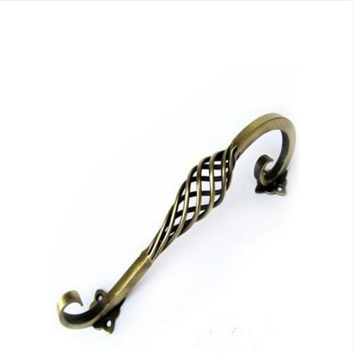 192mm Antique brass birdcage Unfold Install large handles Bronze kitchen cabinet knobs Wardrobe door pull 7.6" wood door handles