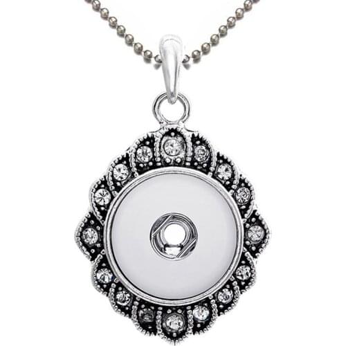 204 Retro Vintage Sweater Chain Ginger Snap Button Jewelry Pendant Necklace Charm jewelry For Women Fit 18mm Button