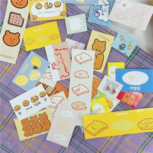 27 Sheets Kawaii Cookie Bear Decoration Stickers Scrapbooking Mobile Phone Suitcase DIY Custom Stationery Sticker School Supply