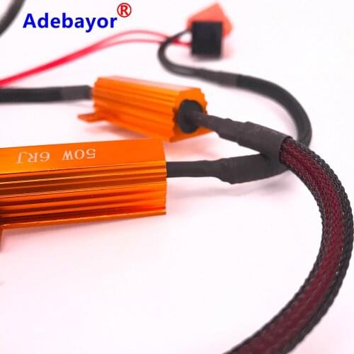 4pcs H7 50W 6Ohm Car LED DRL Fog Turn Singal Load Resistor Canbus Error Free Wiring Canceller Decoder Adebayor car accessories
