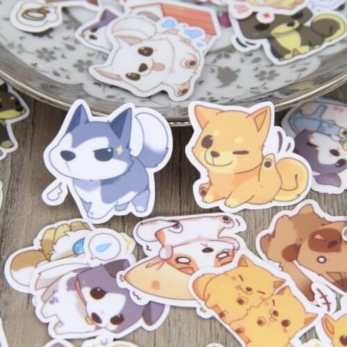 40 Pcs/lot Cartoon dog life Decorative paper Sticker Decal For Phone Car Laptop Album diary Backpack Kids Toy Stickers