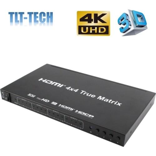 4K 4x4 HDMI Matrix Splitter and Switch with IR control - Up to 4K/30Hz 3D, HDMI 1.4 TrueHD