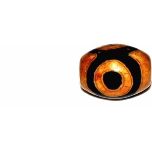 7pcs/lot Agate Beads 12*16mm Tibet Darrow Dzi Beads Black/Old Yellow 3 Eyes DZI Beads Men&Women Jewelry DIY Free Shipping