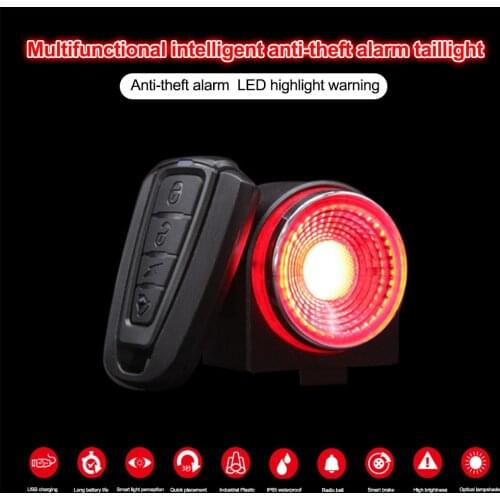 A8 Road Bike Anti-theft Alarm Lock Automatic Brake Cycling Taillight Remote Control Bicycle Rear Light MTB Wireless Bell