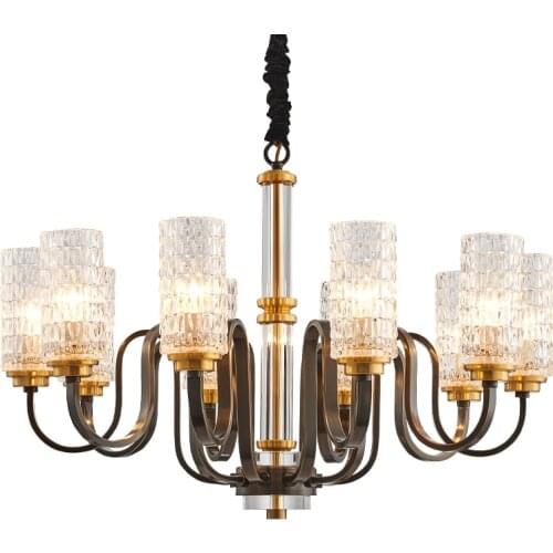 Bar Retro rustic iron Chandelier led lustre light hotel fixture hanging glass lampshade chandeliers E14 led industrial lighting