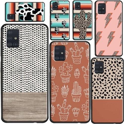 Boho Botanical Leaf Cow Cactus Case For Samsung A51 A71 A11 A31 A10 A20 A30S A40 A50 A70 A20e A21S A12 A32 A42 A52 A72