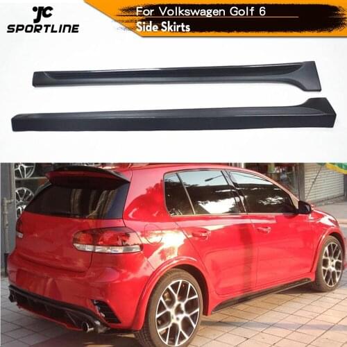 Carbon Fiber And FRP Side Skirts Aprons Spoiler For Volkswagen VW Golf 6 2010 2011 2012 2013 Door Bumper Plate Guard