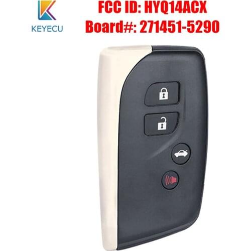 Keyecu Smart Rmote Control Car Key Fob 4 Buttons 8A Chip for Lexus HS250h LS460 LS600h 2010-2017 FCC ID: HYQ14ACX 271451-5290
