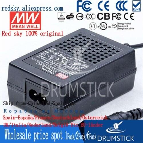 Steady MEAN WELL GST18B48-P1J 48V 0.375A meanwell GST18B 18W AC-DC Industrial Adaptor 2 plug energy-saving Replace GS