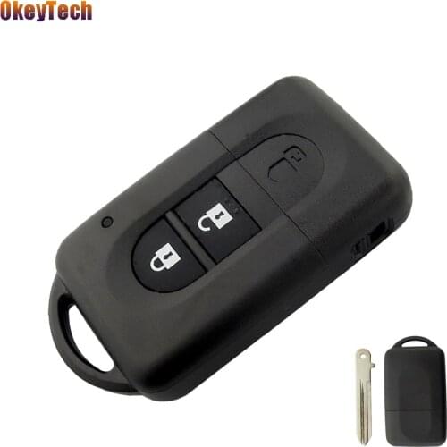 OkeyTech 2 Button Replacement Remote Car Key Shell For Nissan Micra Xtrail Qashqai Juke Duke Uncut Blade Key Case Fob For Nissan