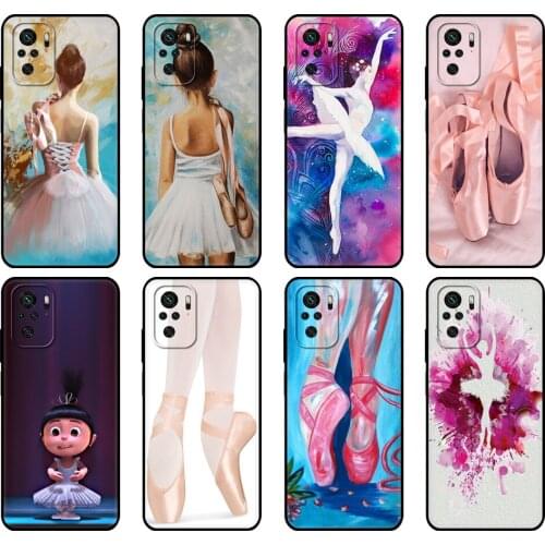 Black tpu Case For Xiaomi Redmi 9T Case Redmi Note 9T Note 10 5G 4G Pro 10S Case Ballet Dance Girl Ballerina ballet
