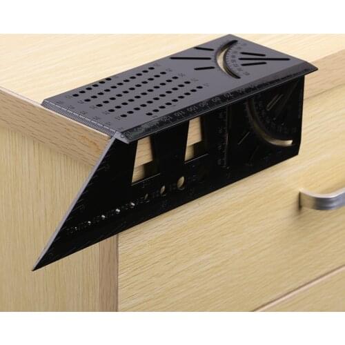 Woodworking Scribe Ruler 3D Mitre Angle Measuring Square Gauge Integrated marking and drilling tool with woodworking pen