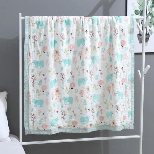 Infant bath towels quilted cotton 6-layer high-density edging child towel quilts spring and summer blankets infant home textile