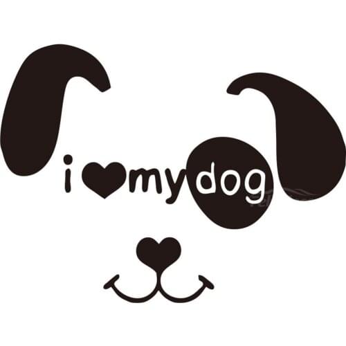 I Love My Dog Cutting sticker Car Sticker Car Body Stickers Window Door Decal Top Quality Waterproof ZP032
