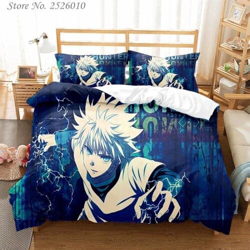 Japan Anime Hunter×Hunter 3D Bedding Set Children Character Printed Duvet Cover Set Bed Linens Twin Full Queen King 03