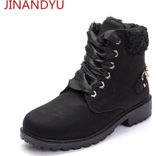 Size 43 Platform Heels Leather Shoes Snow Boots Chunky Shoes Women Winter Ankle Boots Female Women Shoes Casual Fashion Flats