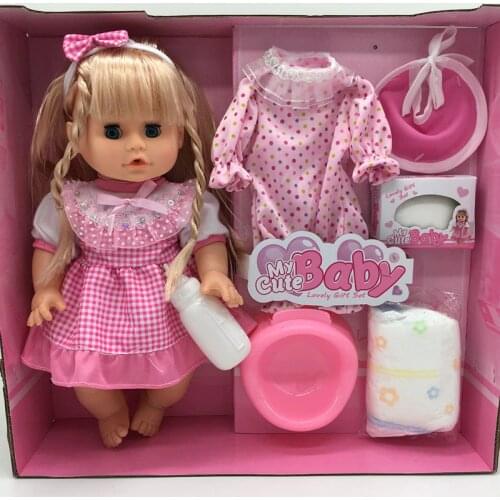 32cm Newborn baby doll Can Blink Drink Water Milk Change clothes Pee speak talking alive bebes reborn viny siliocone girl doll