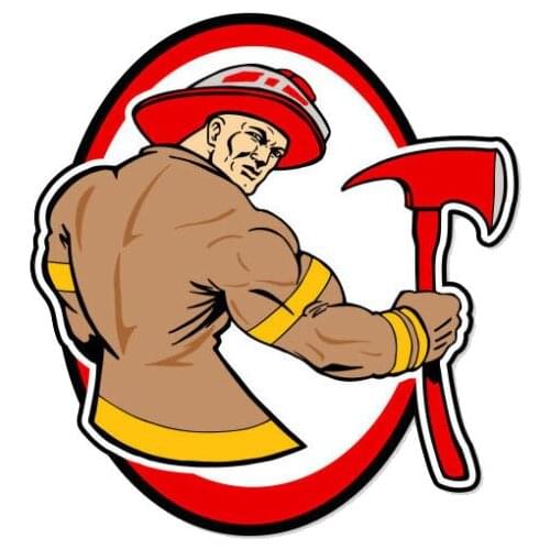 Hot Individual Muscle Fireman Vinyl Car-Stickers for Window Bumper Trunk Auto Motorcycle Protection Car Decoration 12*11cm