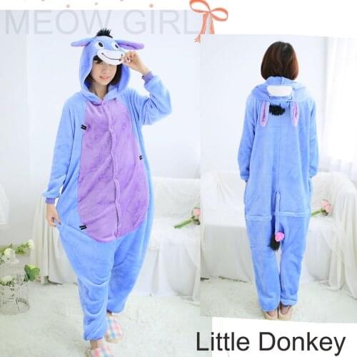 Little Donkey - Cute Pajamas Animal Onesie Cosplay Costume Unisex Sleepwear Party Nightgown Pockets