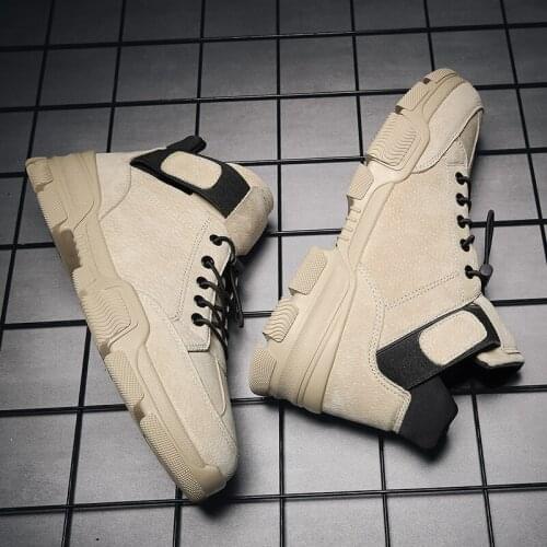 Mens man top 2020 leather high Casual High male sneaker hightop flat leisure shoe fashion wear causal casual Mens sneakers men