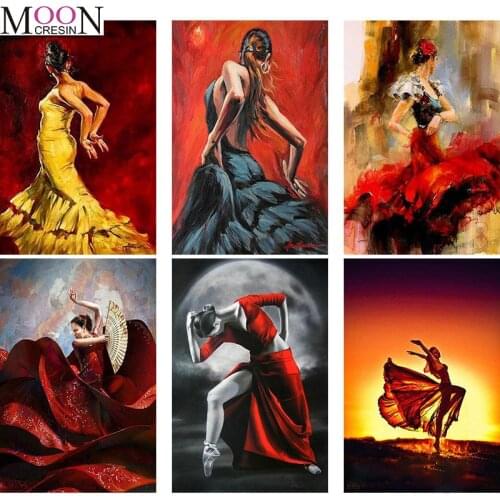 Dancer 5D Diy Diamond Embroidery Dancing Woman 3D Diamond Painting Cross Stitch Full Square Drill Mosaic Decoration Sticker Kit