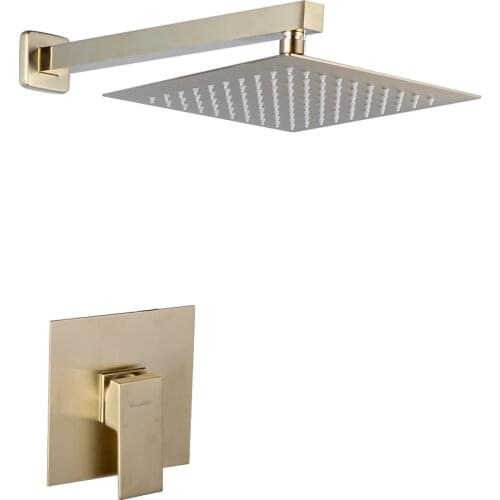 Bathroom Shower Set Wall Mounted 8 12 16 Inch Rain Shower Head High Quality Valve Mixer Tap Rainfall Shower Mixer Faucet Set