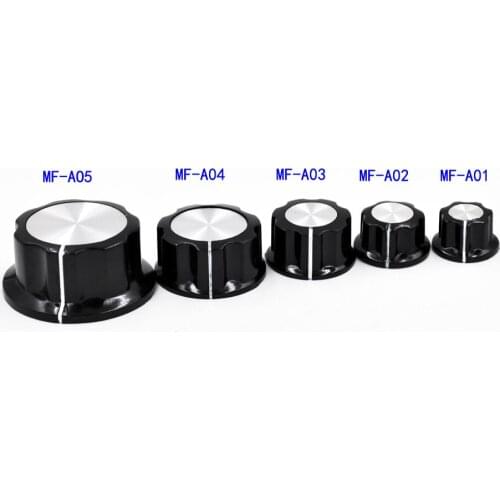 10pcs/lot Potentiometer Knob Kit for Hole 6mm Diameter MF-A01 MF-A02 MF-A03 MF-A04 MF-A05 Rotary Switch Knobs Caps Kit