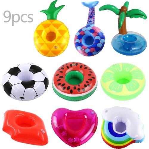 Inflatable Cup Holder Pack of 9 Drink Holder Swimming Pool Float Bathing Pool Toy Summer Beach Decoration Bar Coasters