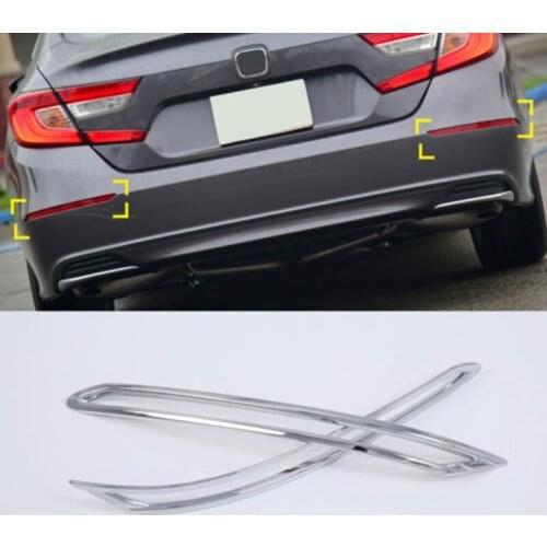 BBQ@FUKA Chrome Car Rear Fog Light Tail Lamp Cover Trim 2pcs for Honda Accord Sedan 2018 2019 Car Exterior Accessories Styling