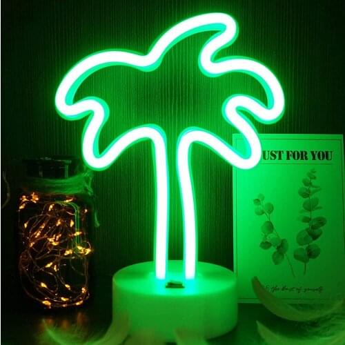 Palm Tree Shaped Neon Signs Led Safety Desk Table Decoration Lights Neon Lights Night Table Lamp for Kids Gift Baby Room Wedding