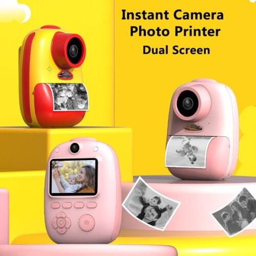 Newest Instant Camera Photo Printer 1080P HD Mini Digital Printer Portable Thermal Printing Machine 2 Inch Dual Screen Camera